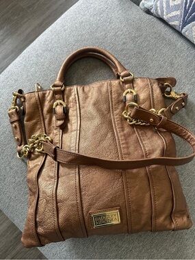 Badgley Mischka Metallic Bronze Quilted Leather Tote - Excellent Condition